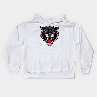 panther, head, angry, mascot, predator, strong, jaguar Kids Hoodie